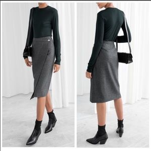 & other stories midi wrap skirt